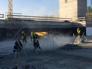 Nasza ekipa podczas skuwania pali